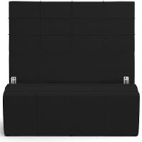 Kit Cabeceira Cama Box Queen 160cm Com Calçadeira Roma W01 Suede Preto - Lyam - 1