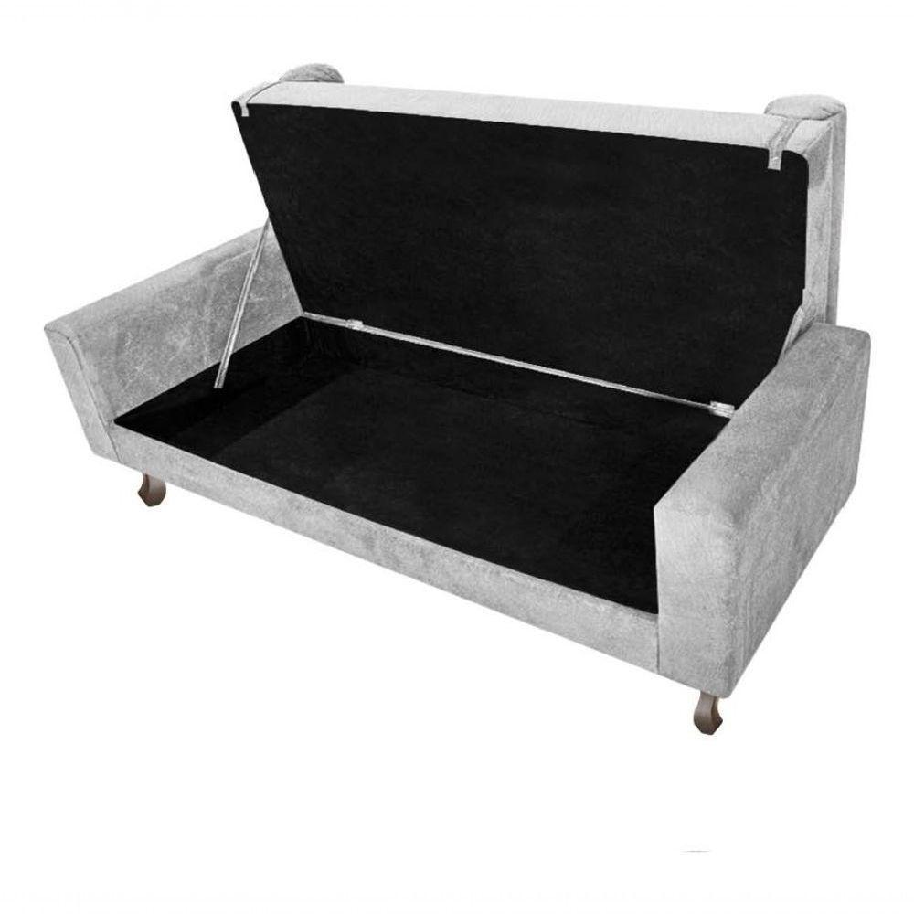 Kit Cabeceira Lady E Recamier Félix 140 Cm Casal Suede Rosê - Amarena Móveis Cor Cinza Suede - 3