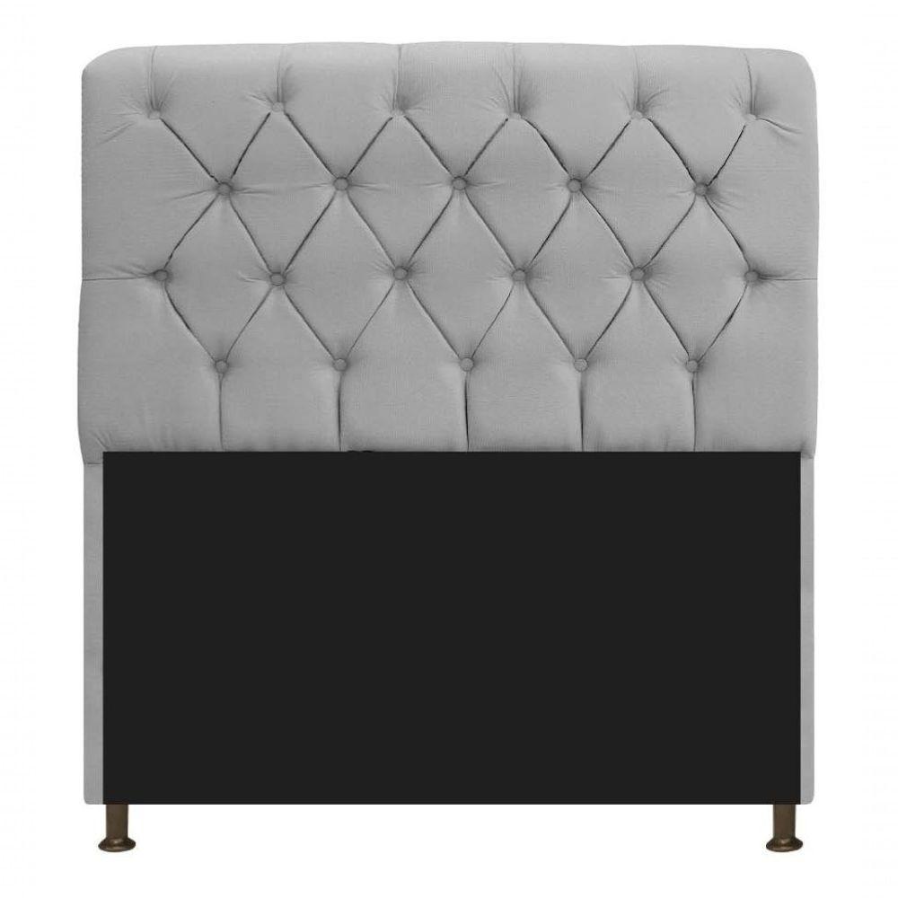 Kit Cabeceira Lady E Recamier Félix 140 Cm Casal Suede Rosê - Amarena Móveis Cor Cinza Suede - 5