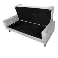 Kit Cabeceira Lady E Recamier Félix 140 Cm Casal Suede Rosê - Amarena Móveis Cor Cinza Suede - 3