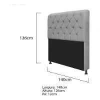 Kit Cabeceira Lady E Recamier Félix 140 Cm Casal Suede Rosê - Amarena Móveis Cor Cinza Suede - 6