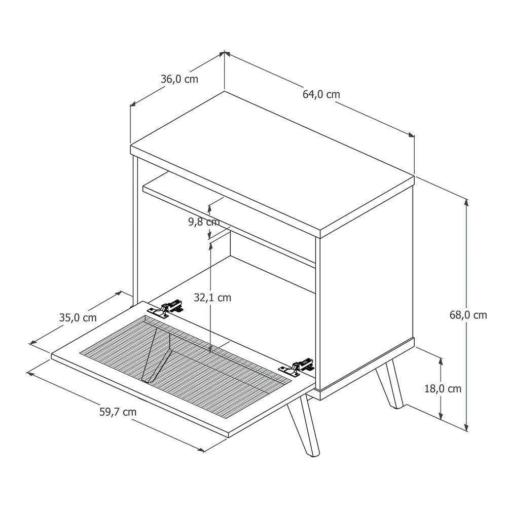 Mesa Cabeceira Jb Camu-camu New Nature Com Off White - Moveis Jb - 6