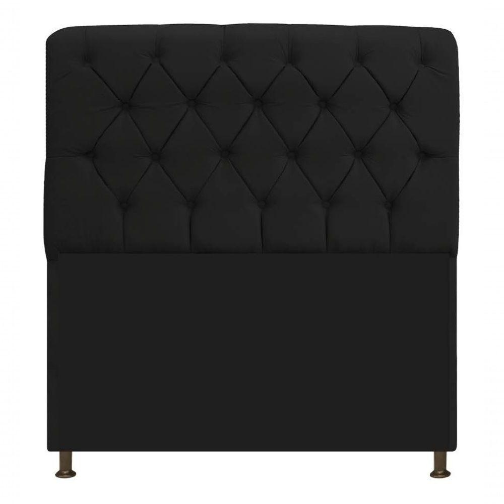 Kit Cabeceira Lady E Recamier Félix 140 Cm Casal Suede Rosê - Amarena Móveis Cor Preto Suede - 5