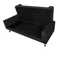 Kit Cabeceira Lady E Recamier Félix 140 Cm Casal Suede Rosê - Amarena Móveis Cor Preto Suede - 3