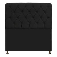 Kit Cabeceira Lady E Recamier Félix 140 Cm Casal Suede Rosê - Amarena Móveis Cor Preto Suede - 5