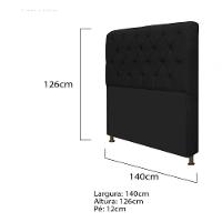 Kit Cabeceira Lady E Recamier Félix 140 Cm Casal Suede Rosê - Amarena Móveis Cor Preto Suede - 6