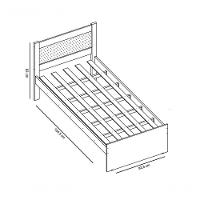 Cama Solteiro Com Auxiliar Prisma Preto - Jea Móveis - 5