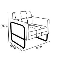 Poltrona Sala Industrial Alta Tubo Dourado Kit 2 Elisa Bouclê D03 - D'rossi Cor Grafite