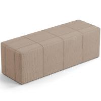 Kit Cabeceira Cama Box Queen 160cm Com Calçadeira Roma W01 Linho Bege Escuro - Lyam