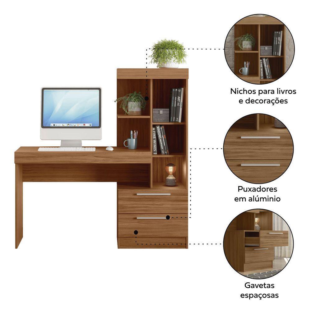 Mesa Para Computador Office Nt 2010 Freijó - Notável - 5