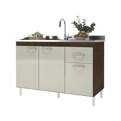 Balcão Para Pia 1,18mts Brasil Noce - Off White - Indekes