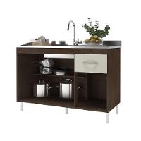 Balcão Para Pia 1,18mts Brasil Noce - Off White - Indekes - 2