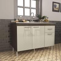 Balcão Para Pia 1,18mts Brasil Noce - Off White - Indekes - 4