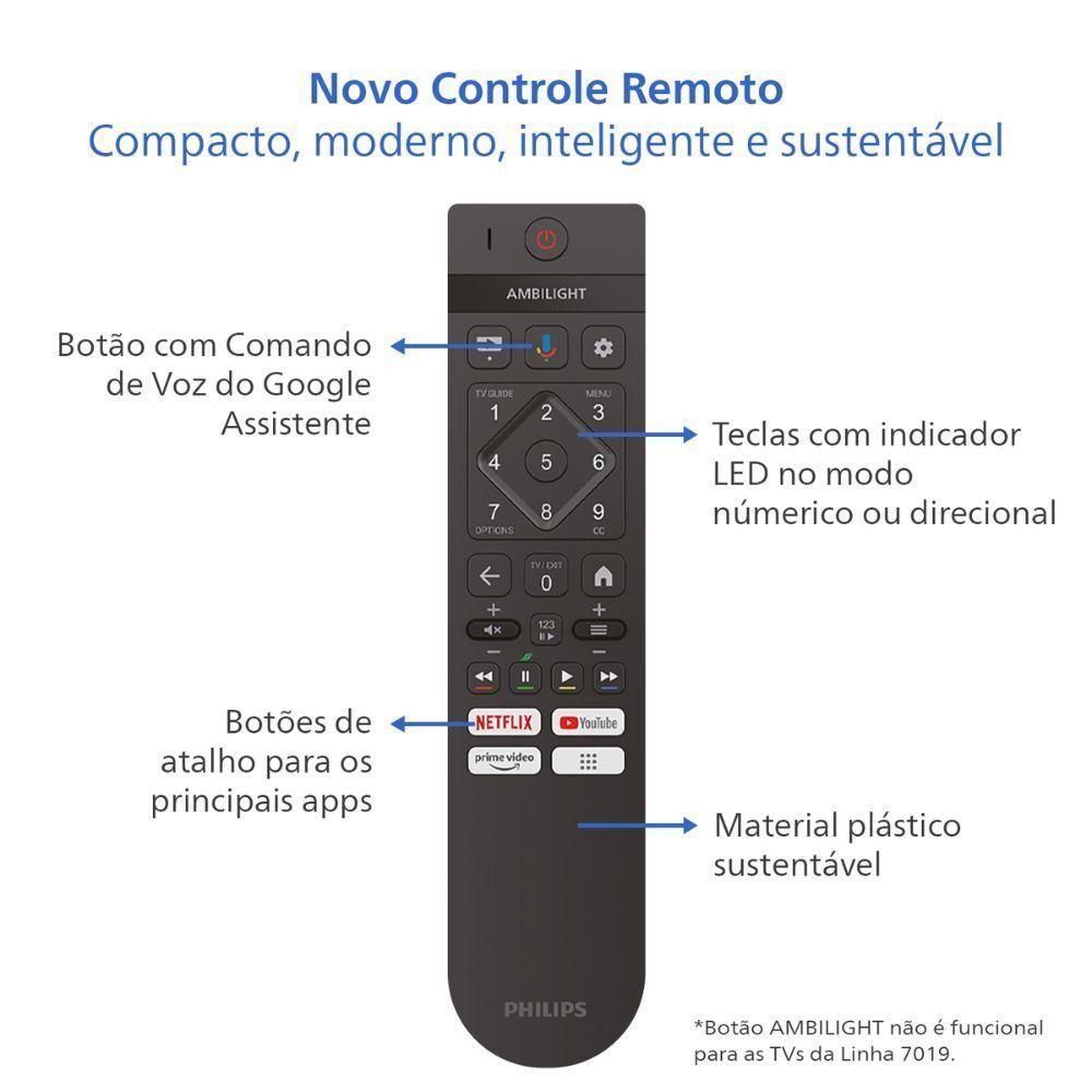 Smart TV 65 Philips Smart Led UHD 4K Google TV 65PUG7019/78 Preto Bivolt - 6