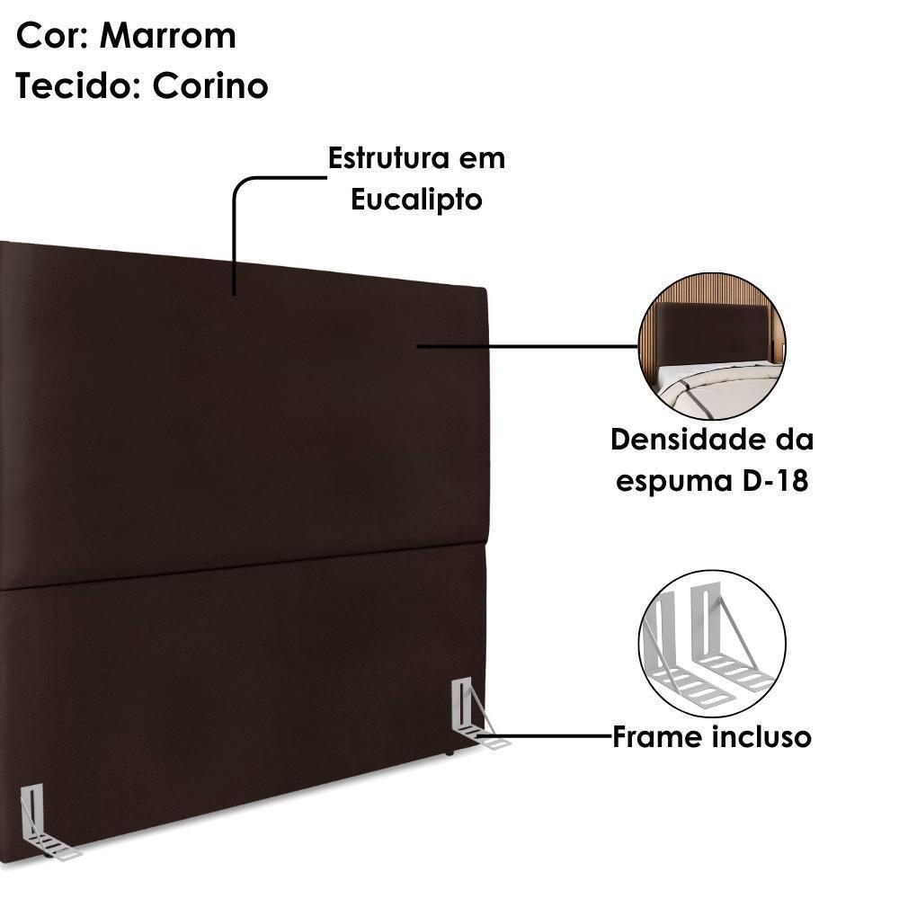 Cabeceira Queen 160 Cm Com Frame Luna Corino Artte Marrom - 4