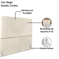 Cabeceira Queen 160 Cm Com Frame Luna Corino Artte Bege