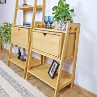 Conjunto Estante Pipa 3 Prat Com Nicho Com Porta Me Madeira Mel Cor Mel - 2