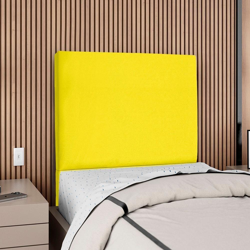 Cabeceira Solteiro 90 Cm Com Frame Luna Suede Artte Amarelo - 2