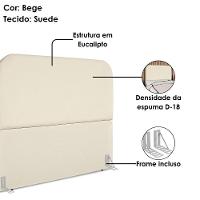 Cabeceira Casal 140 Cm Com Frame Alana Suede Artte Bege