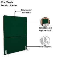 Cabeceira Solteiro 90 Cm Com Frame Luna Suede Artte Verde