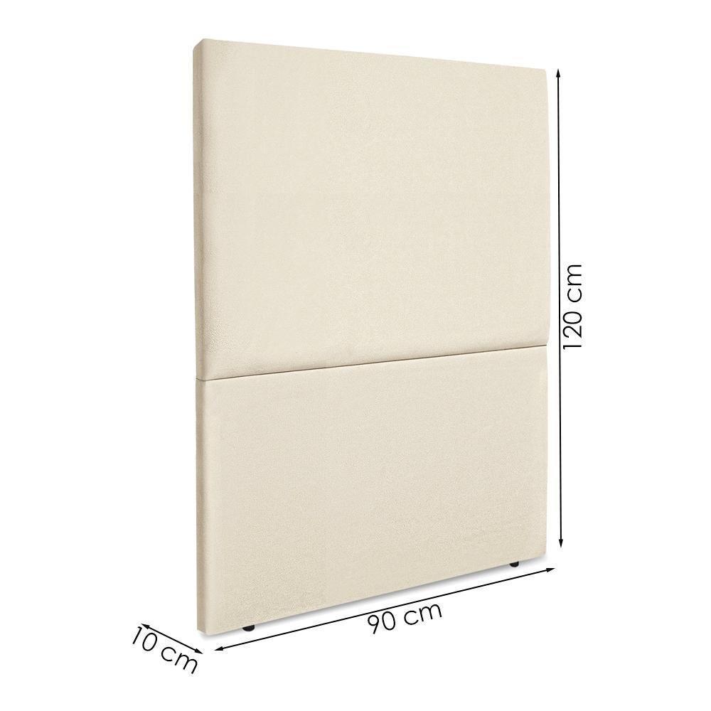 Cabeceira Solteiro 90 Cm Com Frame Luna Suede Artte Bege - 3