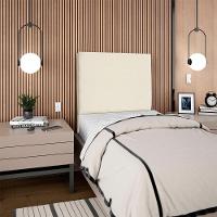 Cabeceira Solteiro 90 Cm Com Frame Luna Suede Artte Bege - 8