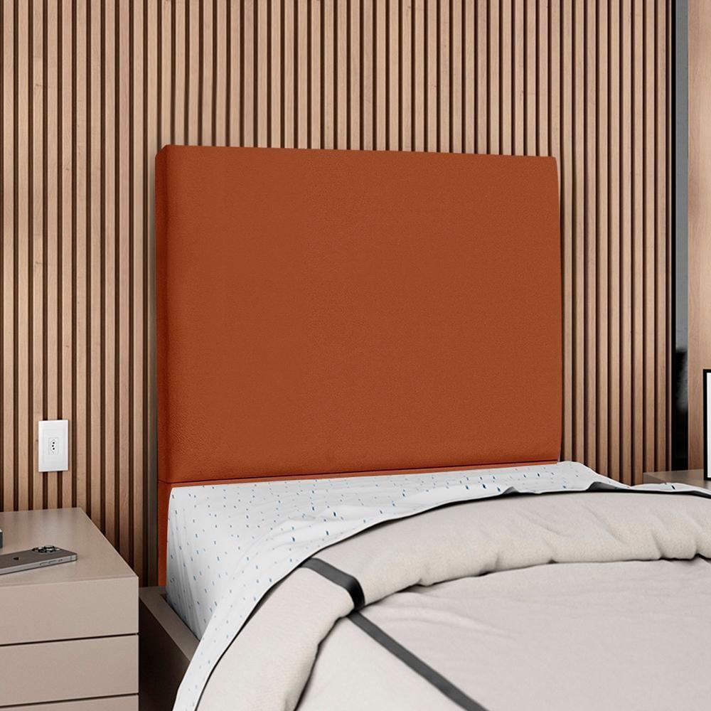 Cabeceira Solteiro 90 Cm Com Frame Luna Suede Artte Terracota - 2