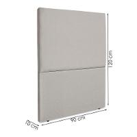 Cabeceira Solteiro 90 Cm Com Frame Luna Suede Artte Cinza Claro - 3