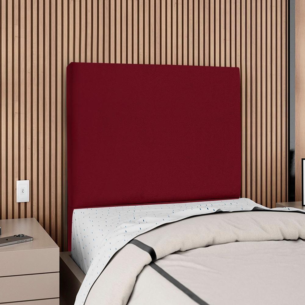 Cabeceira Solteiro 90 Cm Com Frame Luna Suede Artte Vinho - 2