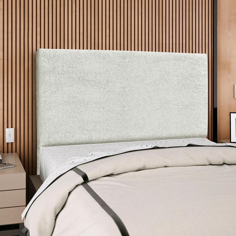 Cabeceira Casal 140 Cm Com Frame Luna Boucle Artte Cinza Claro - 2