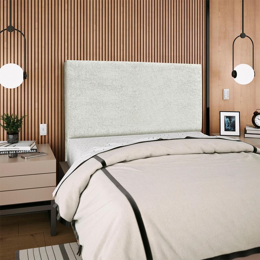Cabeceira Casal 140 Cm Com Frame Luna Boucle Artte Cinza Claro - 8