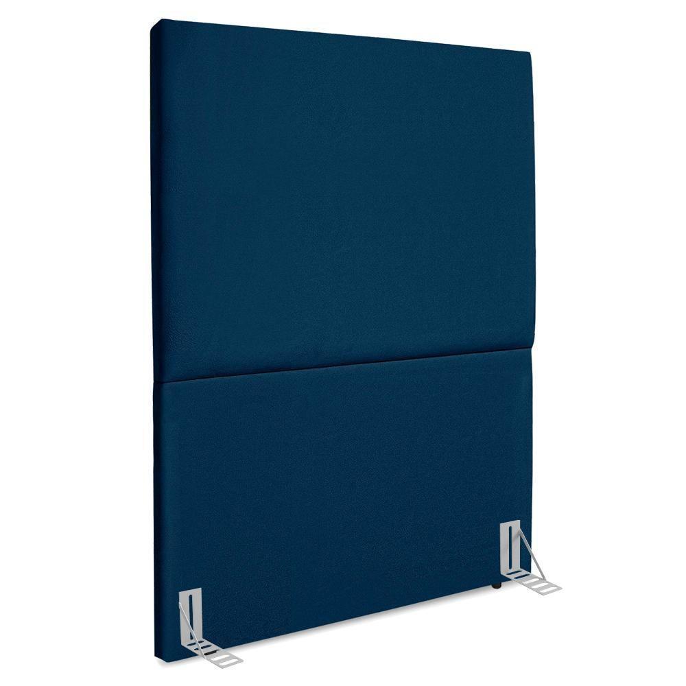 Cabeceira Solteiro 90 Cm Com Frame Luna Suede Artte Azul Marinho - 1