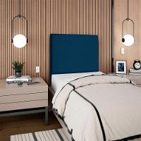 Cabeceira Solteiro 90 Cm Com Frame Luna Suede Artte Azul Marinho - 8