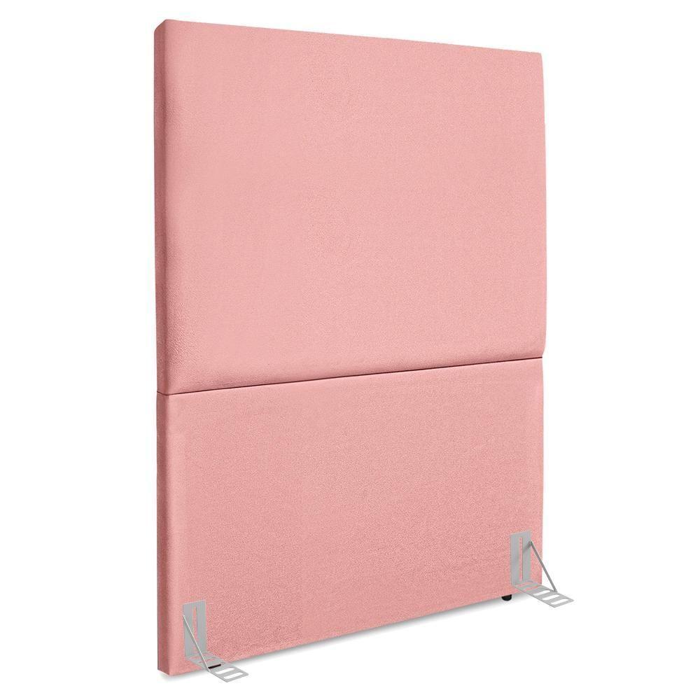 Cabeceira Solteiro 90 Cm Com Frame Luna Suede Artte Rosa - 1
