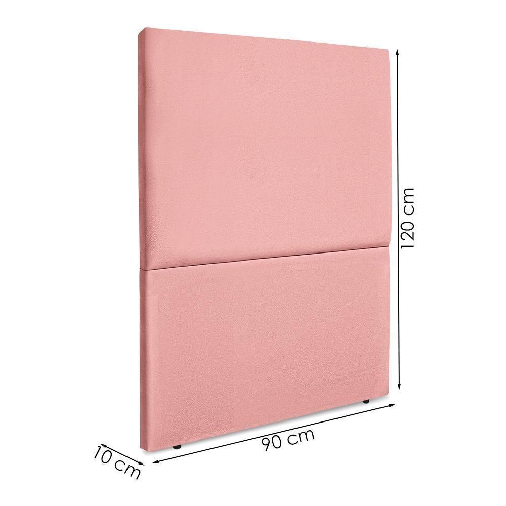 Cabeceira Solteiro 90 Cm Com Frame Luna Suede Artte Rosa - 3