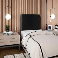 Cabeceira Solteiro 100 Cm Com Frame Luna Corino Artte Preto - 8