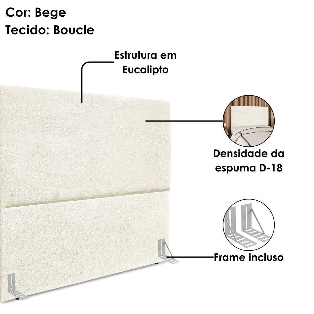 Cabeceira Queen 160 Cm Com Frame Luna Boucle Artte Bege - 4