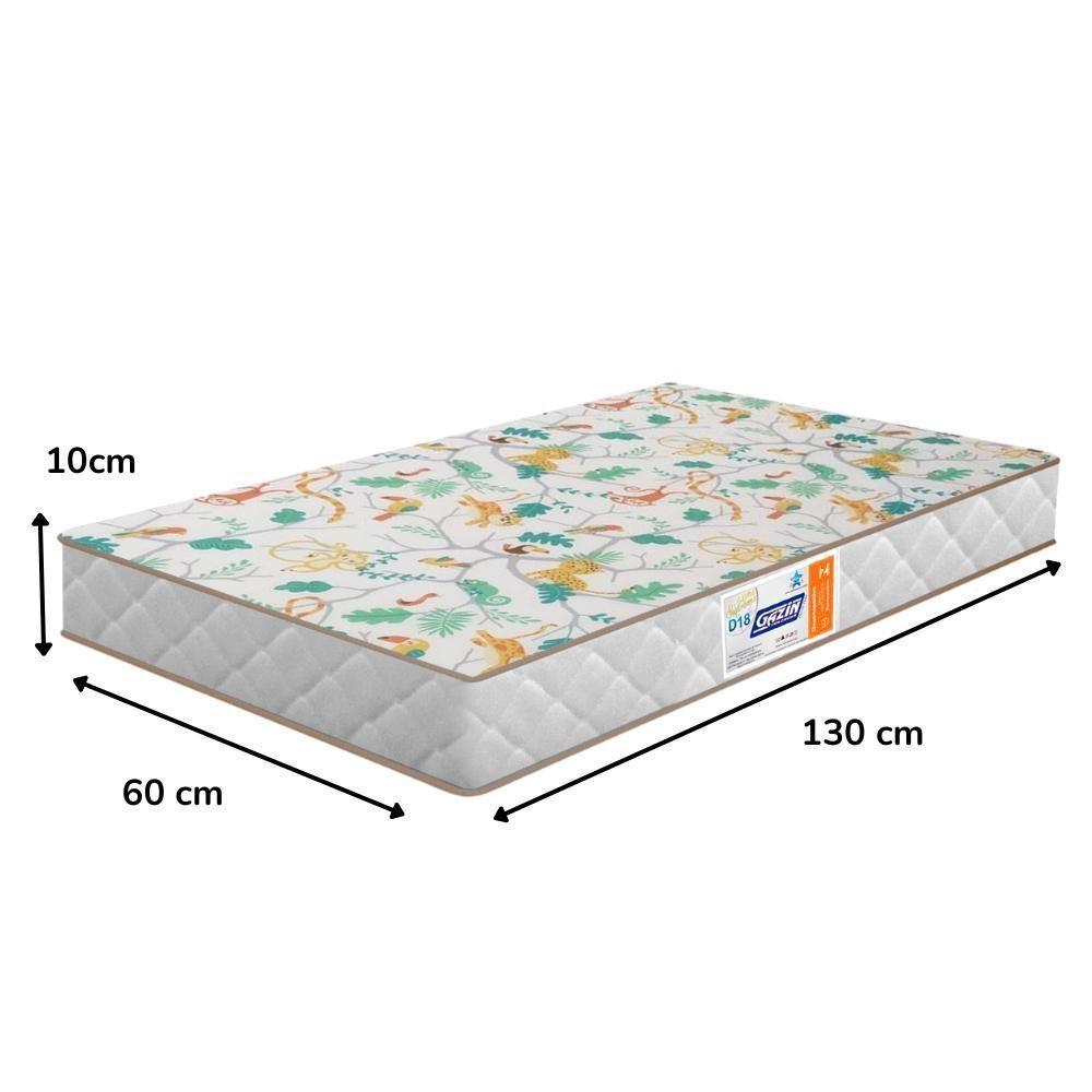 Colchao Infantil Para Berço 130x60 Cm Espuma D18 Branco Gazin Branco - 3
