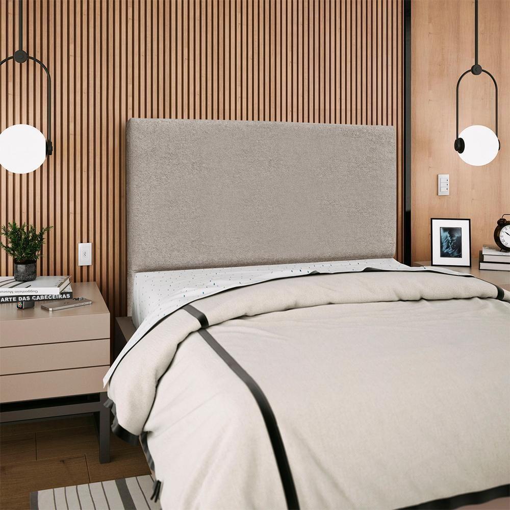 Cabeceira Casal 140 Cm Com Frame Luna Boucle Artte Bege Escuro - 8