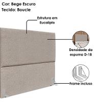 Cabeceira Casal 140 Cm Com Frame Luna Boucle Artte Bege Escuro