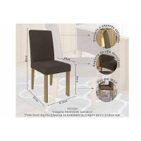 Sala De Jantar Completa Flora Tampo Madeirado 109cm E 4 Cadeiras Maia Cinamomo - Nature/suede Gengibre Bege - Cimol - 2