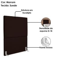 Cabeceira Solteiro 90 Cm Com Frame Luna Suede Artte Marrom