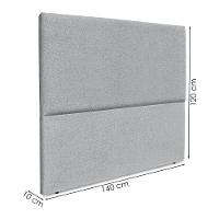 Cabeceira Casal 140 Cm Com Frame Luna Boucle Cinza Artte Cinza - 3