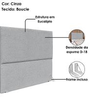 Cabeceira Casal 140 Cm Com Frame Luna Boucle Cinza Artte Cinza