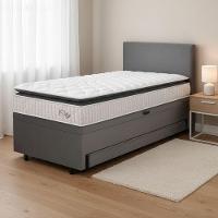 Cama Bibox Baú Com Colchão City Solteiro E Cama Auxiliar Conjugada 88x188x69cm Bela Cinza/branco - 3