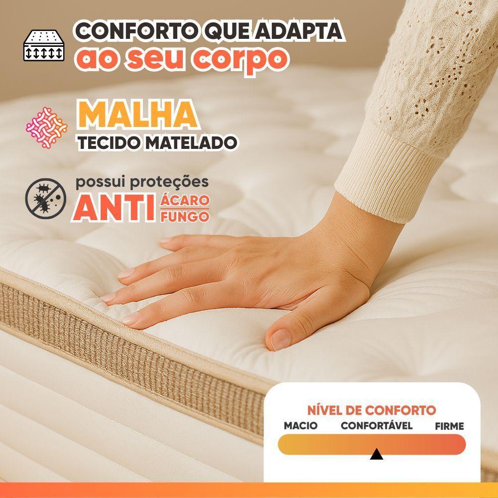 Cama Bibox Baú Com Colchão Real Solteiro E Cama Auxiliar Conjugada 88x188x73cm Bela Bege - 7