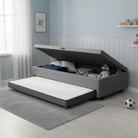 Base Cama Bibox Com Baú Solteiro E Cama Auxiliar 3 Em 1 - 88x188x46 Bela Cinza - 2