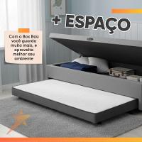 Base Cama Bibox Com Baú Solteiro E Cama Auxiliar 3 Em 1 - 88x188x46 Bela Cinza - 7