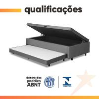 Base Cama Bibox Com Baú Solteiro E Cama Auxiliar 3 Em 1 - 88x188x46 Bela Cinza - 8