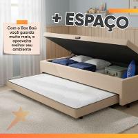 Base Cama Bibox Com Baú Solteiro E Cama Auxiliar 3 Em 1 - 88x188x46 Bela Bege - 7